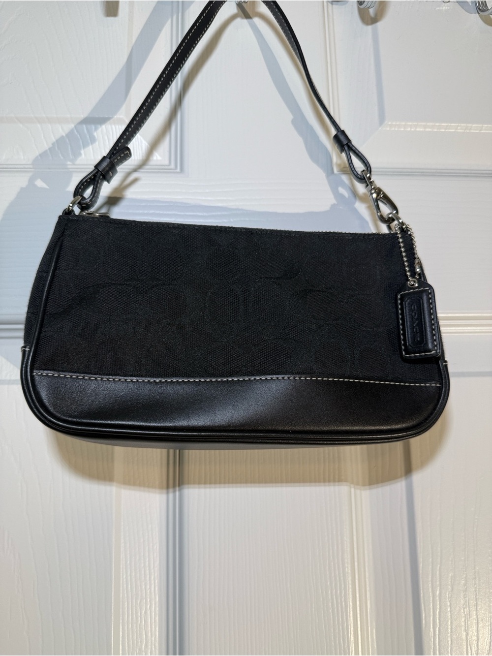 Coach Black Signature Demi Pouch Bag (Style 6094)